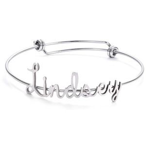 ✨LINDSEY SILVER ADJUSTABLE NAME BRACELET  *NWT*✨